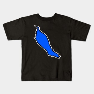 Denman Island Silhouette in Indigo Blue - Simple and Fresh - Denman Island Kids T-Shirt